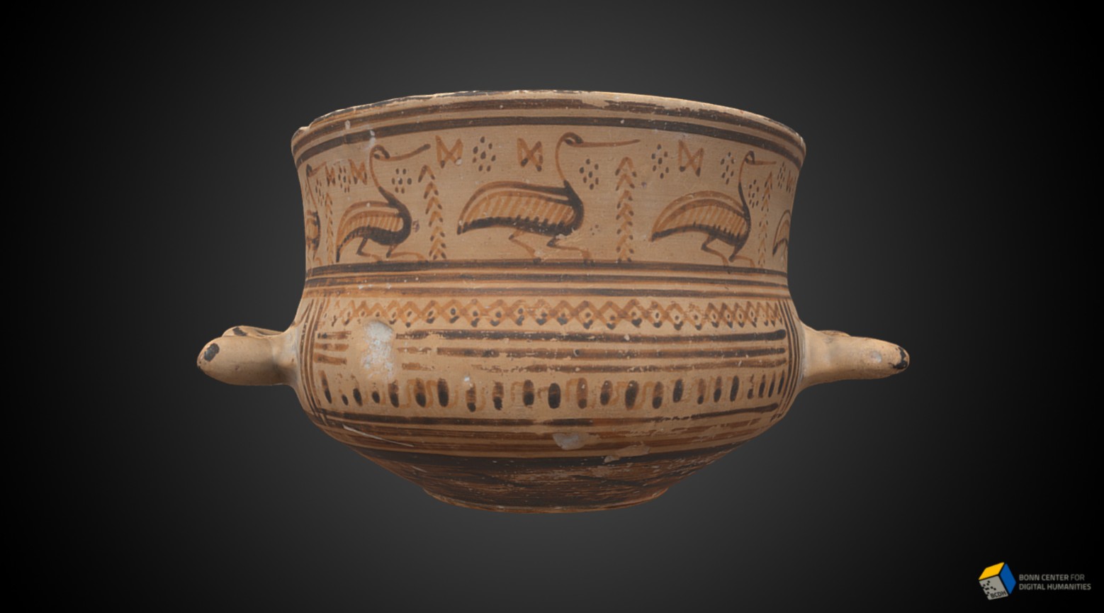 Attic Geometric Skyphos in the Academic Art Museum (Inv. 9)