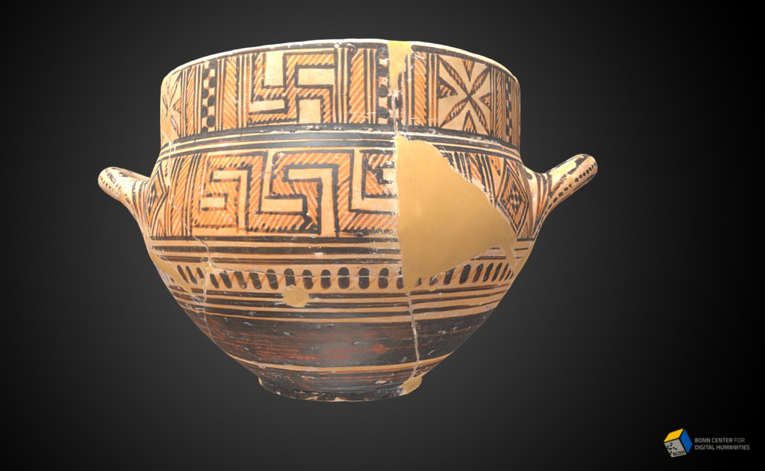 Attic Geometric Skyphos in the Academic Art Museum (Inv. 8)