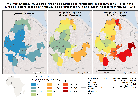 Water Use Efficiency (WUE) in Maize grain yield in Ethiopia (Map) under unfertilized conditions, 90 kg ha-1 Nitrogen and 30 kg ha-1 Phosphorus application rate, 225 kg ha-1 Nitrogen and 75 kg ha-1 Phosphorus application rate, 2004-2010