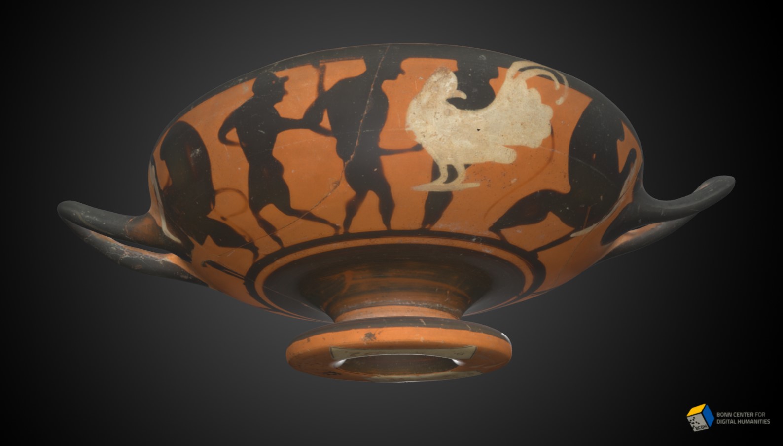 Attic Black-Figure Bowl in the Academic Art Museum...